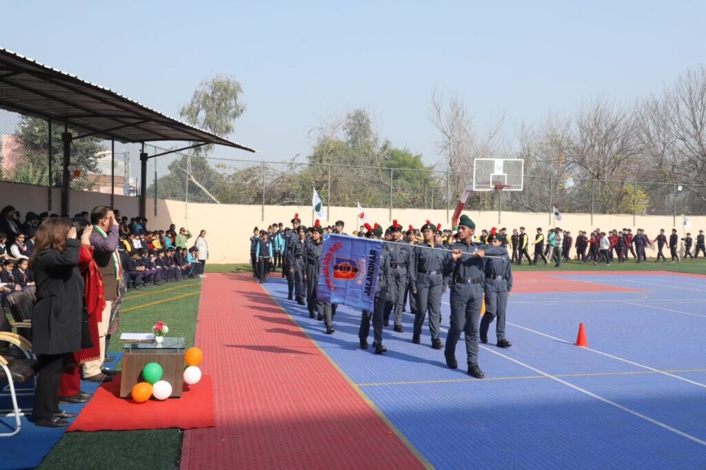 The School celebrated Republic Day with great enthusiasm and pride. The day began with flag hoisting, the National Anthem, and a disciplined NCC Parade. A vibrant March Past followed, symbolizing unity and teamwork.