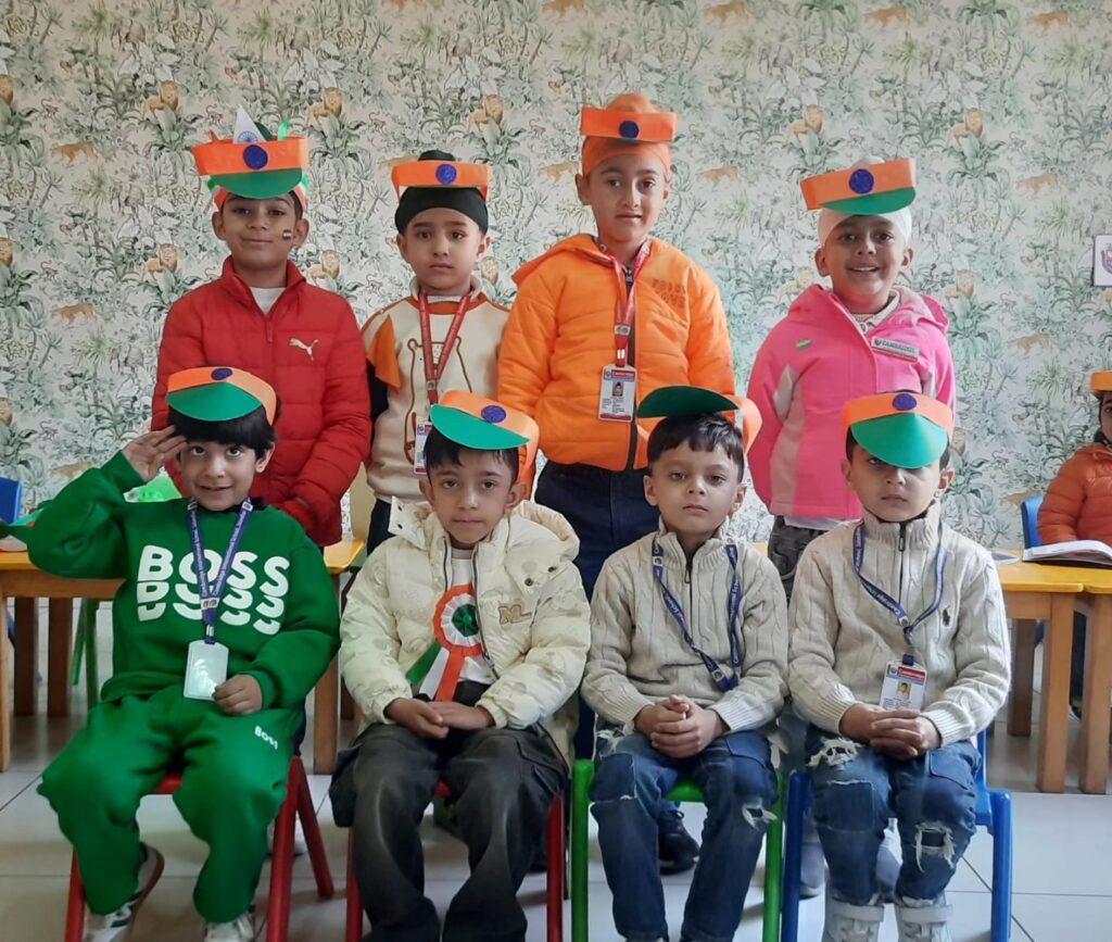 Our kindergarteners celebrated Republic Day with a joyful assembly, dancing to patriotic tunes and spreading the spirit of national pride. They also showcased their creativity through vibrant art activities, including colorful flags, posters, and handprint artworks, reflecting their love for the nation.